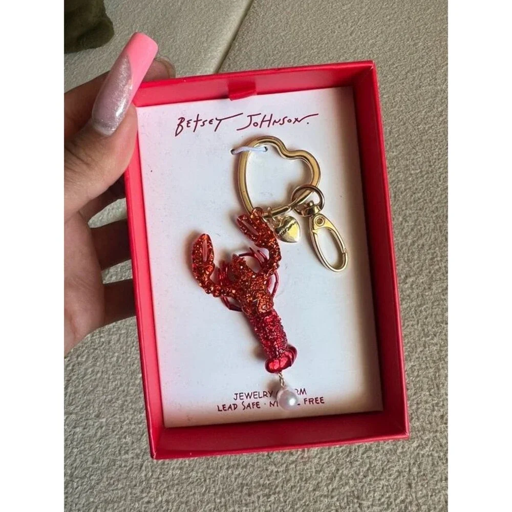 Betsey Johnson Red Glitter Lobsters